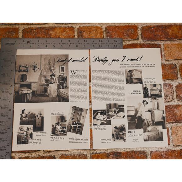 1942 Vintage 2-Page Print Article - "Budget Minded‎ Dorothy Goes 7 Rounds!" - Picture 3 of 7